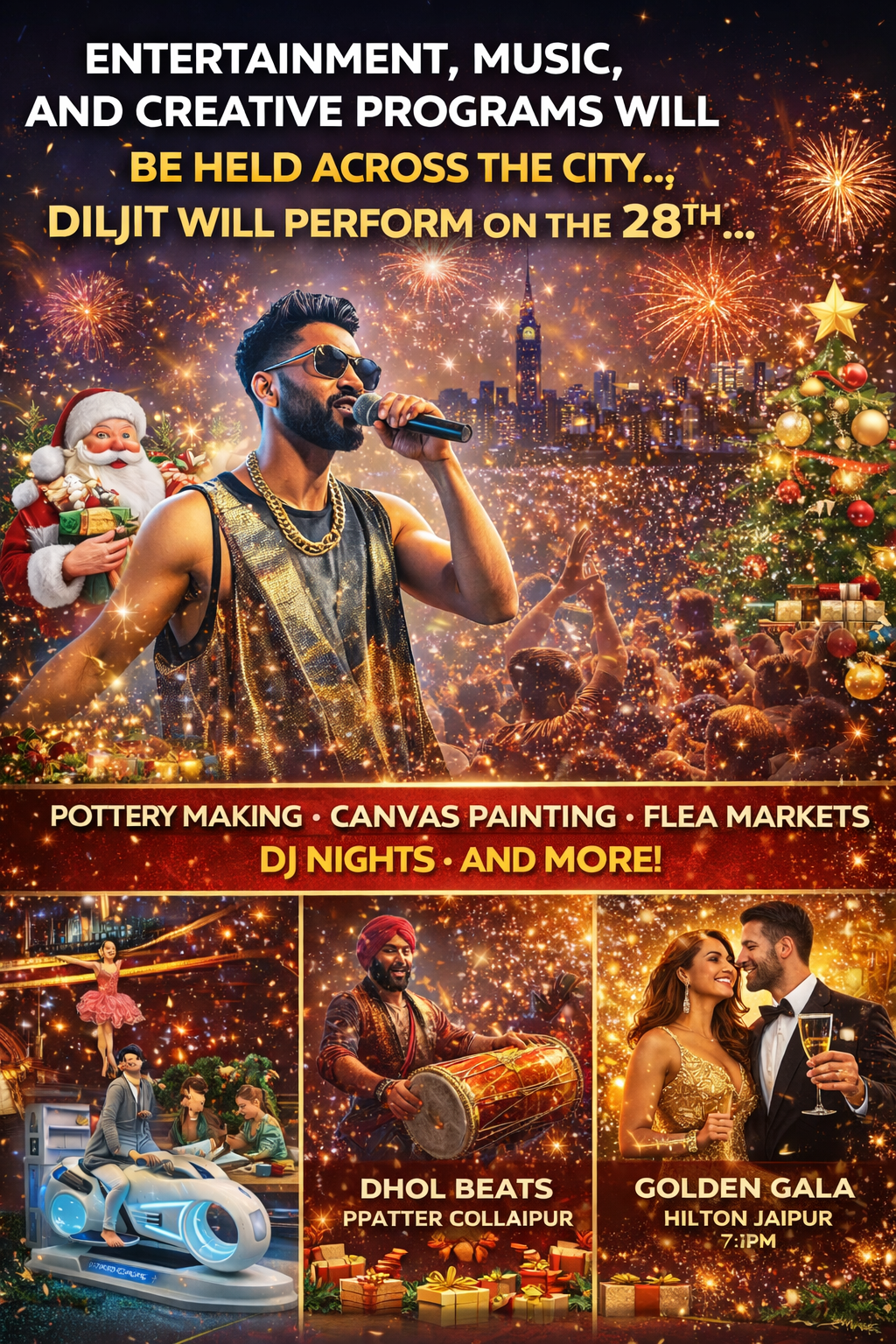 Pottery Making, Canvas Painting Activities, and Live Music Shows