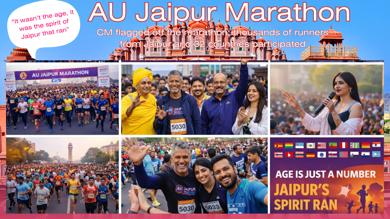 AU Jaipur Marathon - CM flagged off the marathon; thousands of runners from Jaipur and 32 countries participated