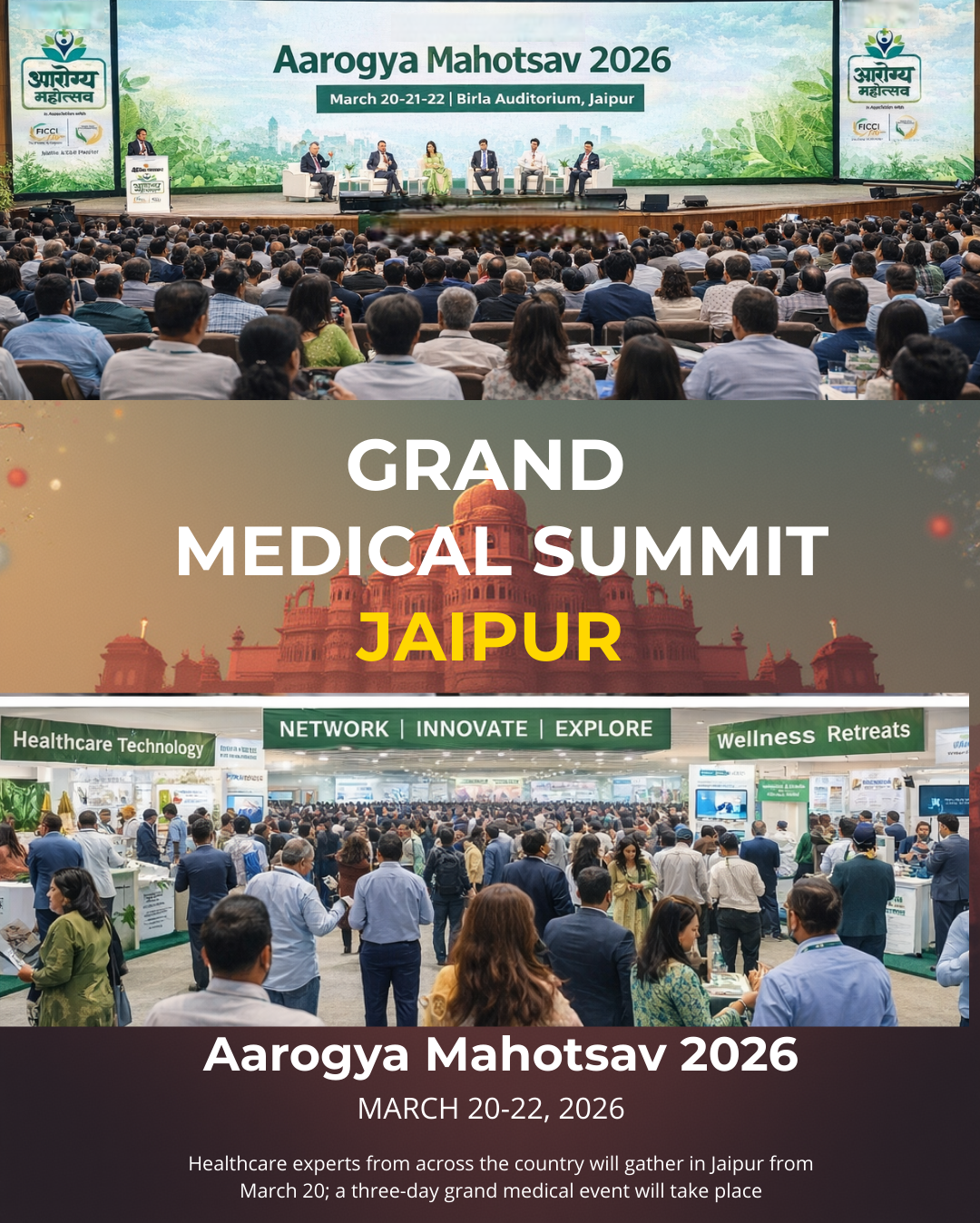 Healthcare experts from across the country will gather in Jaipur from March 20; a three-day grand medical event will take place