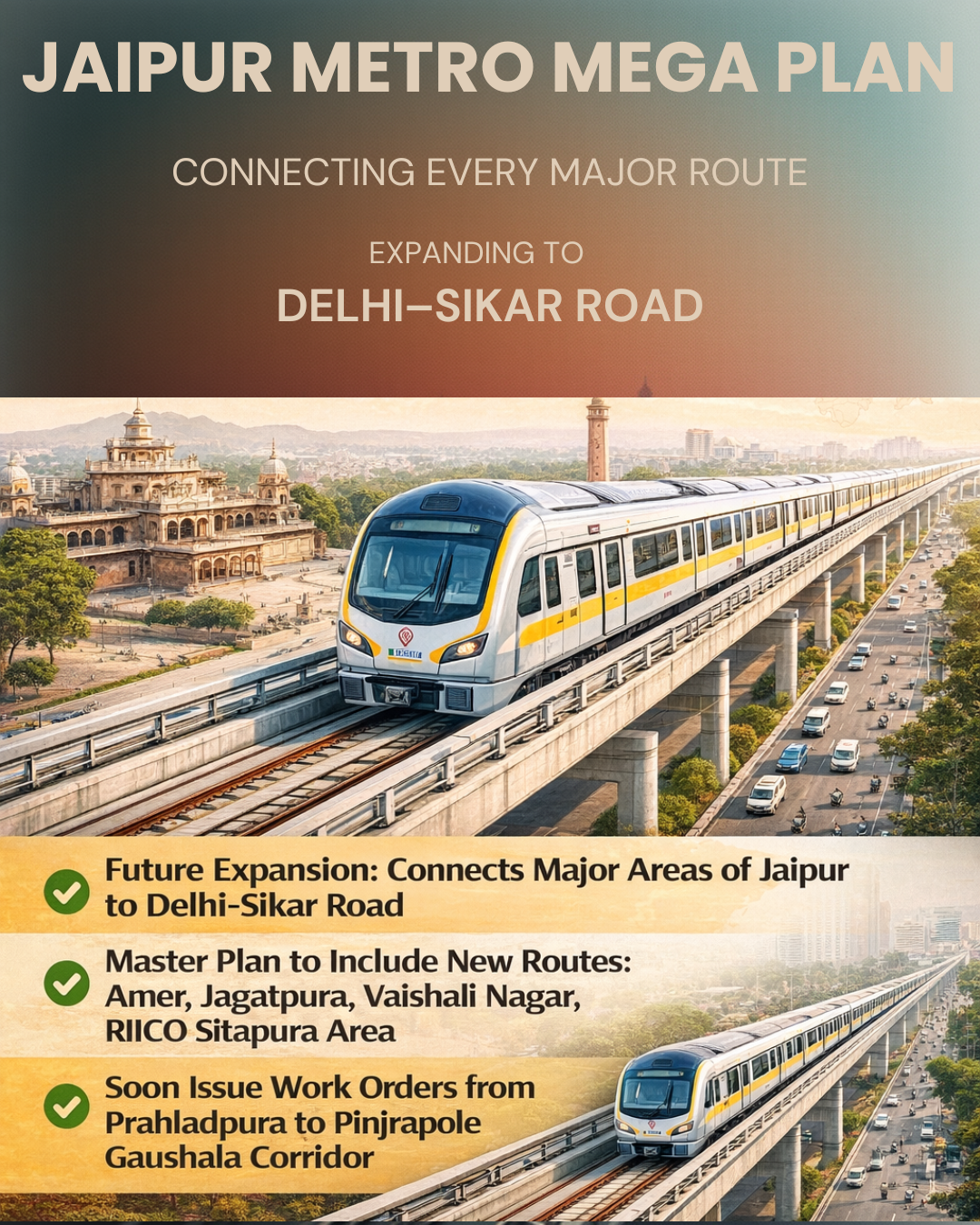 Jaipur Metro Mega Plan… It Will Run on Every Major Route, Expansion up to Delhi–Sikar Road